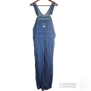 Liberty Workwear Blue Overalls Dark Wash 100% Cotton Oversized Baggy Fit 36x32